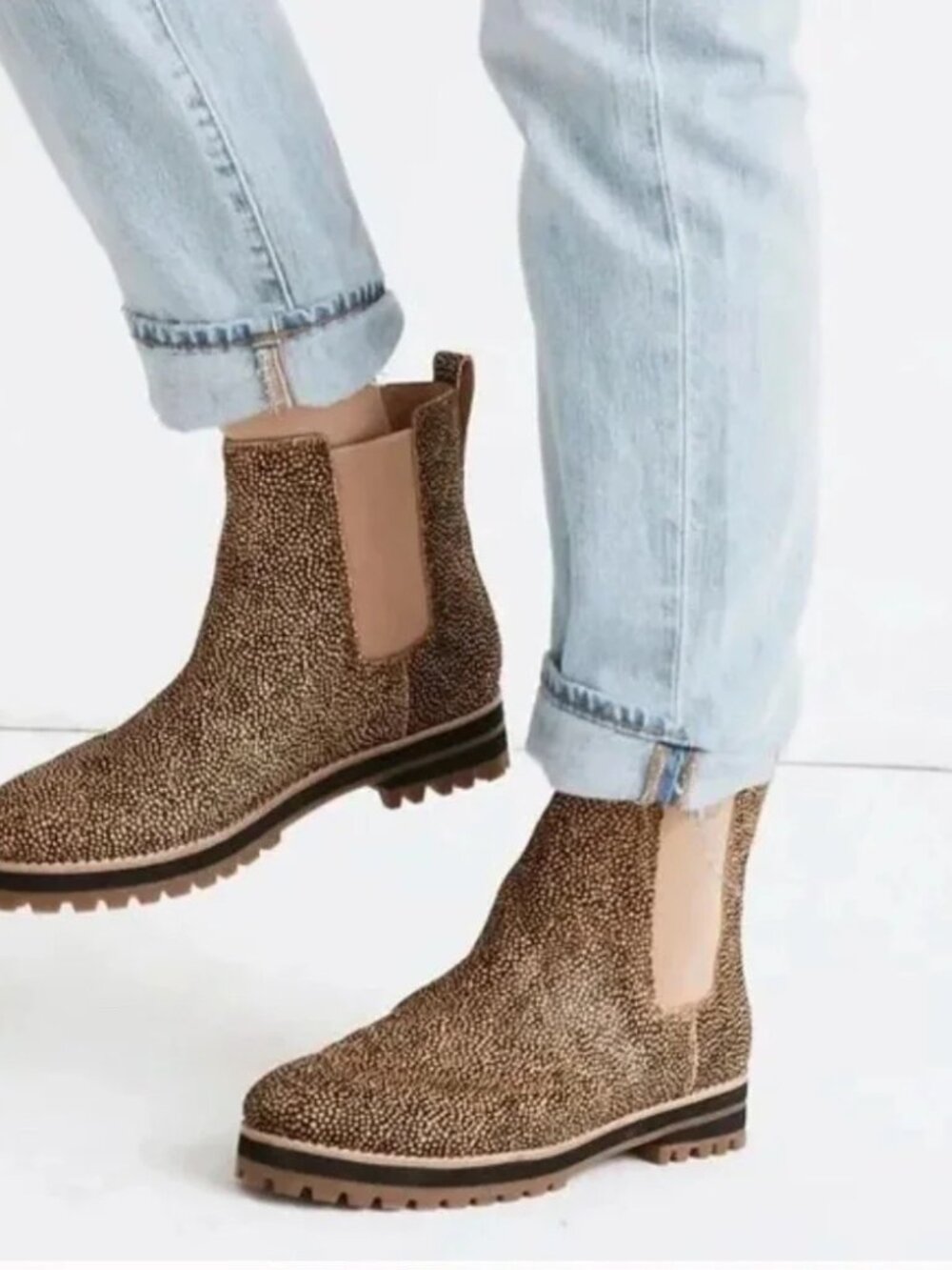 Madewell Chelsea Boot Brown with black spots Size 7